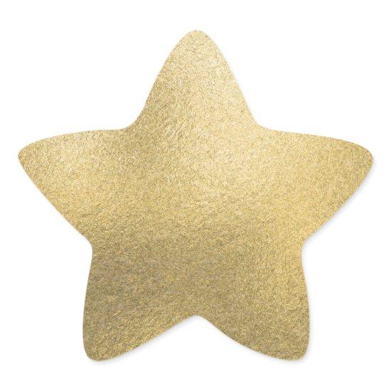Gold Blank Template Faux Textured Foil Star Sticker