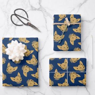 Gold Blue Navy Sphynx Cat  Sheets