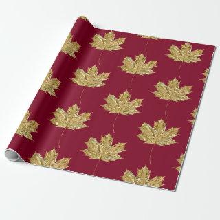 Gold Burgundy MAPLE LEAF Birthday Wedding Party