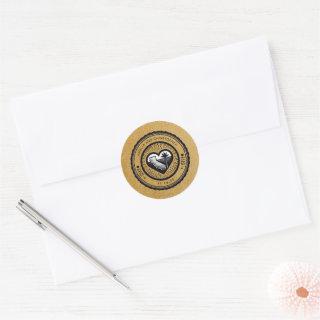 Gold California Passport Classic Round Sticker