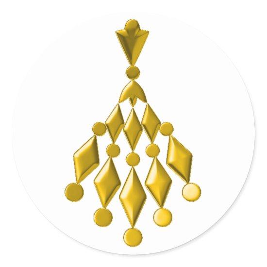 Gold chandelier classic round sticker
