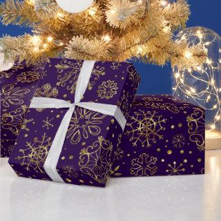 Gold Christmas Snowflakes Purple Changeable Back