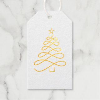 Gold Christmas Tree  Foil Gift Tags