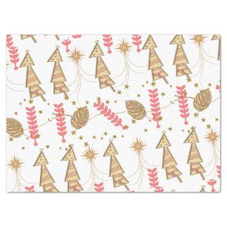 Gold Christmas Trees Tissue Paper