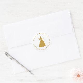 Gold Cinderella Fairy Tale Wedding Classic Round Sticker