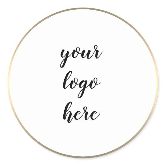 Gold Circle Rings Border Glitter Custom Logo Class Classic Round Sticker
