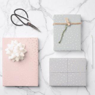 Gold Confetti/Pastel Pink, Green & Gray Background  Sheets