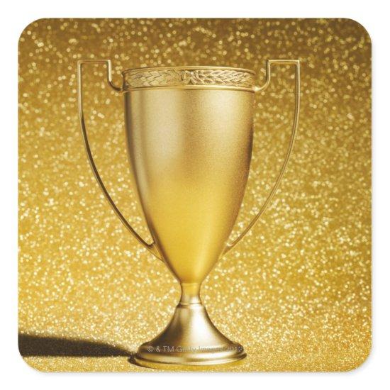 Gold Cup Trophy Square Sticker