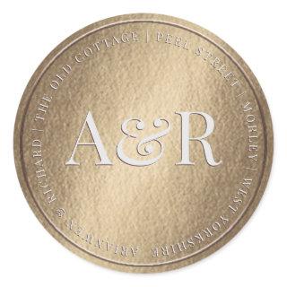 Gold Envelope Sticker with Monogram