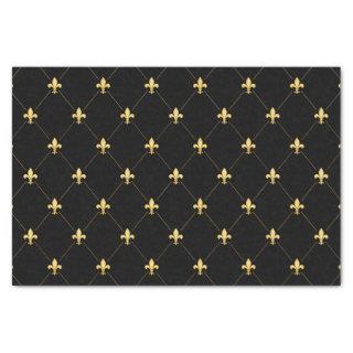 Gold Fleur-de-Lis Black Tissue Paper