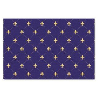 Gold Fleur-de-Lis Midnight Blue Tissue Paper