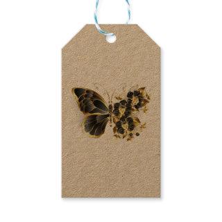 Gold Flower Butterfly with Black Orchid Gift Tags