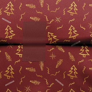 Gold Foil Christmas Tree Pattern Red Holiday Party Tissue Paper