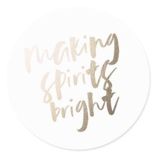 Gold Foil Making Spirits Bright Gift Tag Sticker