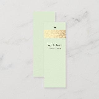 Gold Foil Stripe On Mint Green Gift Tags