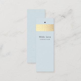 Gold Foil Stripe On Powder Blue Gift Tags