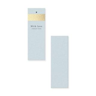 Gold Foil Stripe On Powder Blue Gift Tags