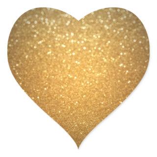 Gold Glitter Add Your Text Elegant Blank Template Heart Sticker