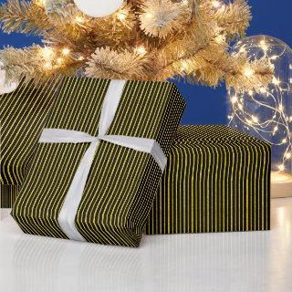 Gold Glitter Black Stripe Patterns Elegant Holiday