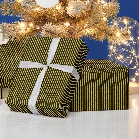 Gold Glitter Black Stripe Patterns Elegant Holiday