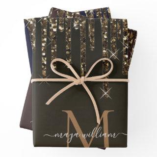 Gold Glitter Drips Personalized Monogram Teacher   Sheets