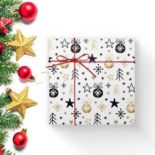 Gold Glitter Festive Christmas Snowflake with Ball