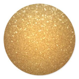 Gold Glitter Look Elegant Blank Oval Sticker