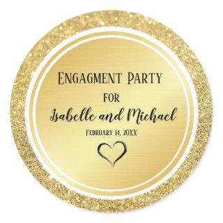 Gold Glitter & Metallic Engagement Envelope Seal