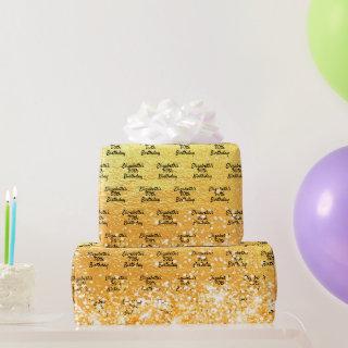 Gold glitter name birthday