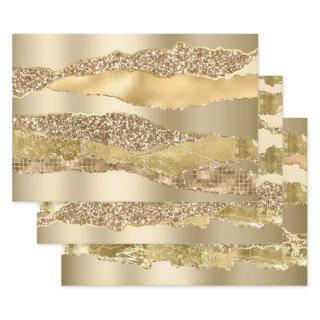 Gold golden glitter metallic shiny foil chic  sheets