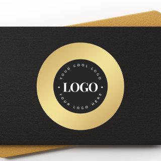 Gold Gradient Add Your Custom Logo Here Business Classic Round Sticker