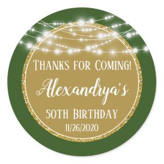 Gold Green Birthday Thanks For Coming Favor Tags