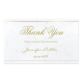 Gold Hand Script Thank You Text Marble Template Rectangular Sticker
