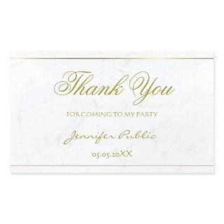 Gold Hand Script Thank You Text Marble Template Rectangular Sticker