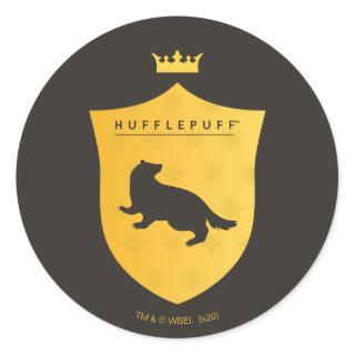 Gold HUFFLEPUFF™ Crowned Crest Classic Round Sticker