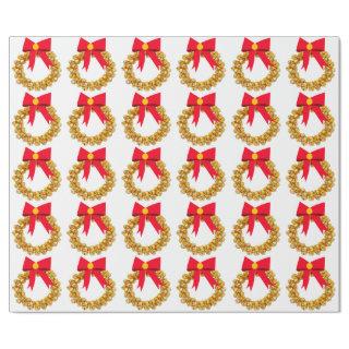 Gold Jingle Bells Wreath White