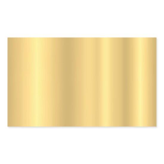 Gold Look Add Your Text Elegant Blank Template Rectangular Sticker
