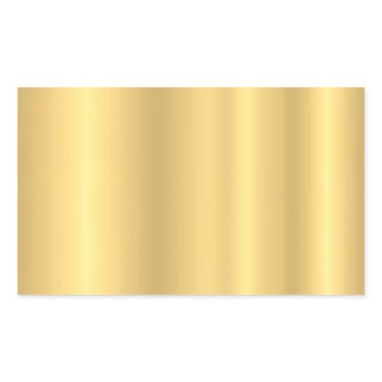 Gold Look Add Your Text Elegant Blank Template Rectangular Sticker