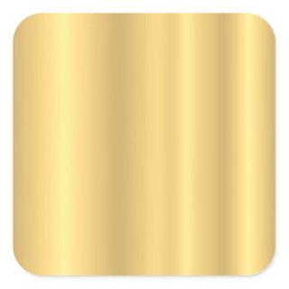 Gold Look Modern Add Your Text Elegant Blank Square Sticker