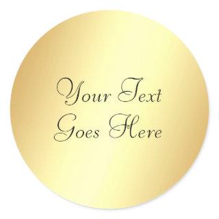 Gold Look Template Add Your Text Calligraphy Classic Round Sticker