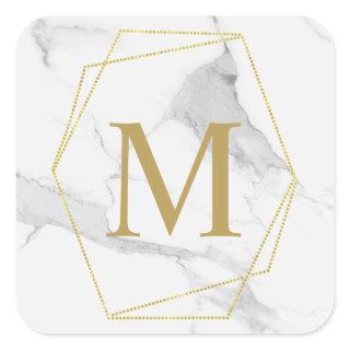 Gold Marble Monogram Sticker
