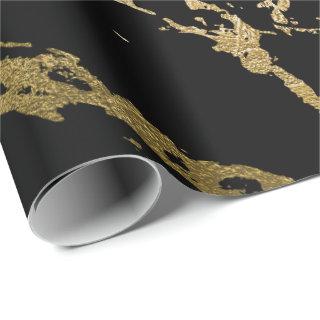 Gold Marble Shiny Glam Black Abstract VIP