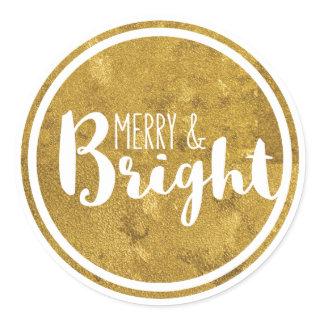 Gold, Merry and Bright Holiday Sticker