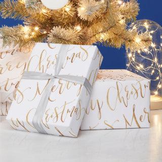 Gold Merry Christmas Calligraphy Holiday