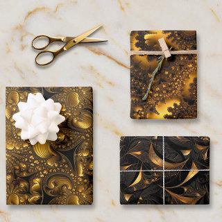 Gold Metallic Look Fractal Designs  Sheets
