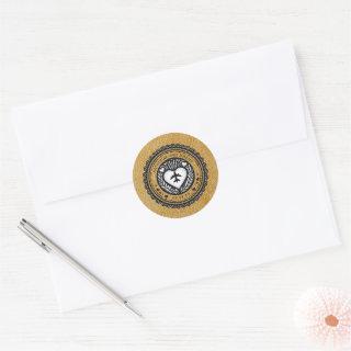 Gold Mexico Passport Classic Round Sticker