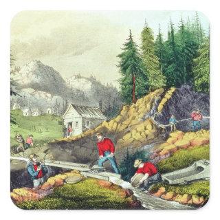 Gold Mining in California Square Sticker