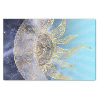 Gold Moon Sun Mandala Celestial Design Tissue Paper