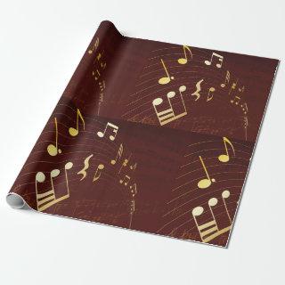 Gold Musical Notes Background