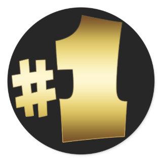 GOLD NUMBER ONE CLASSIC ROUND STICKER